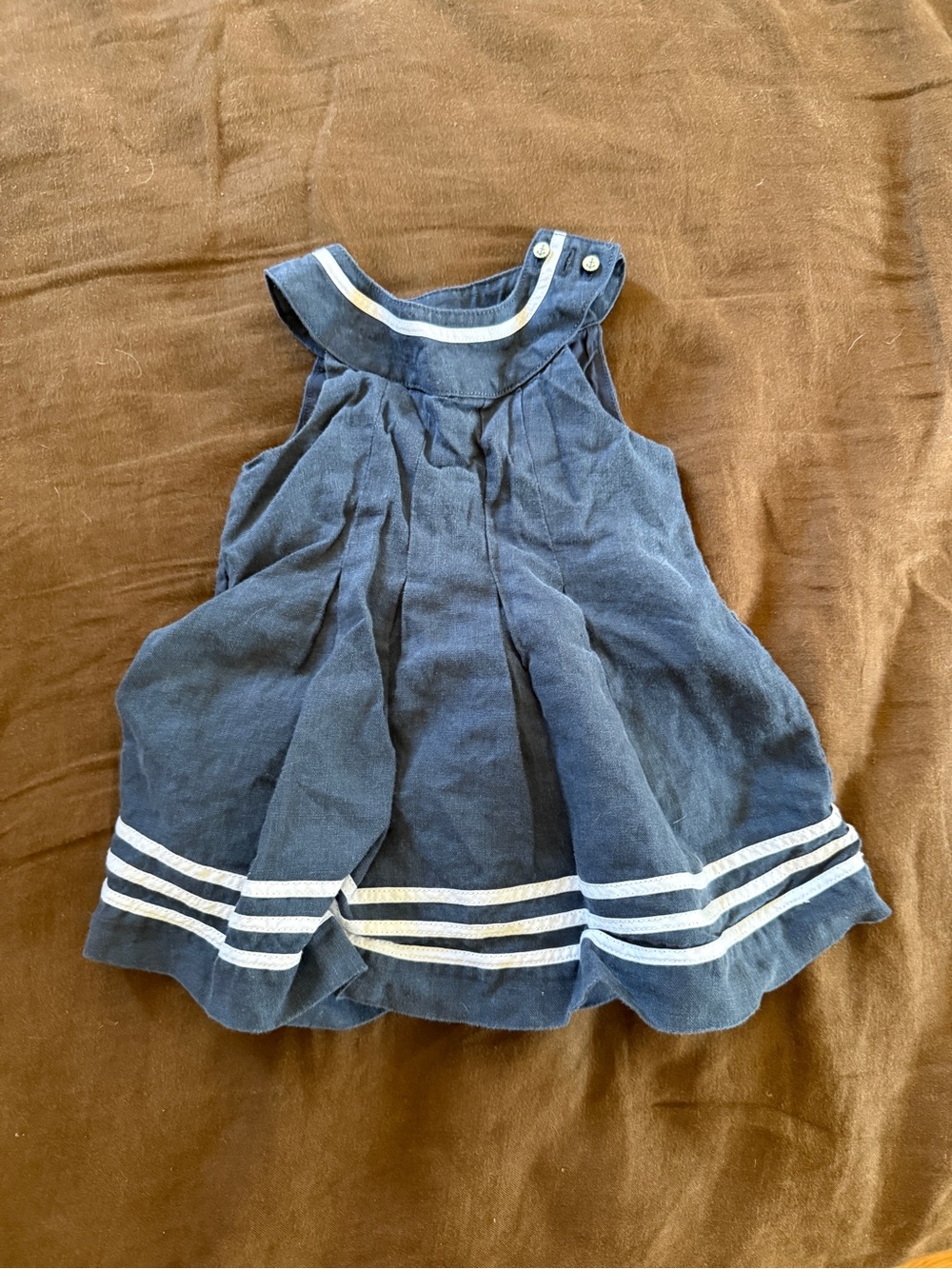 Ralph lautten Navy Blue Striped nautical  Sleeveless Kids Dress